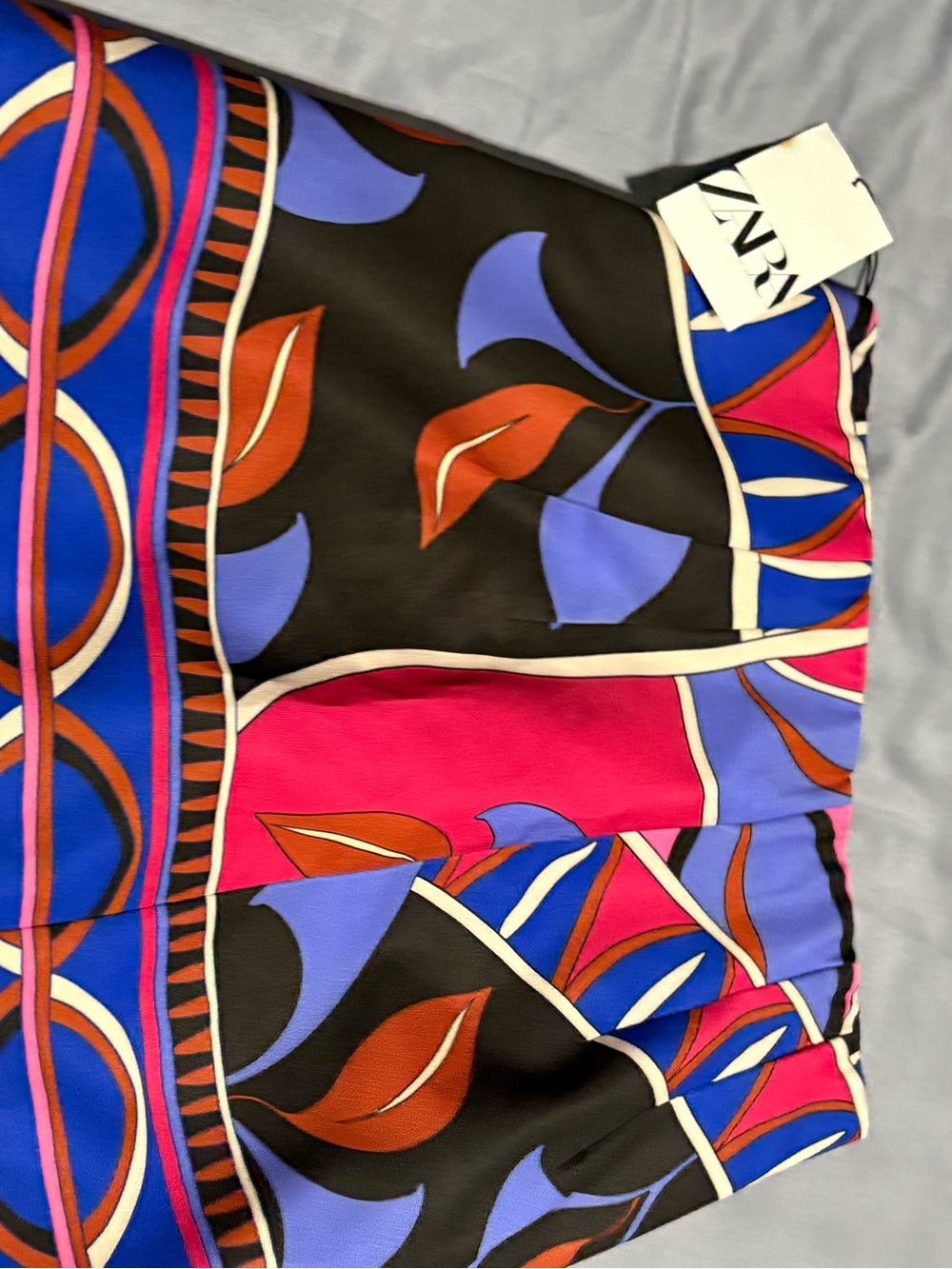 Zara Multicolor Printed Mini Skirt — Black, Pink, Blue, Purple, Brown